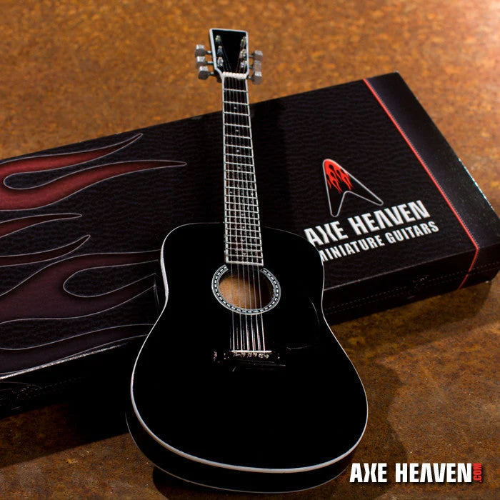 SIGNATURE BLACK MINIATURE ACOUSTIC GUITAR REPLICA COLLECTIBLE