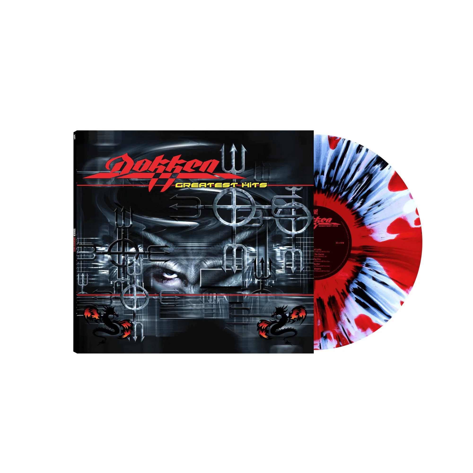 DOKKEN 'GREATEST HITS' LP on Black Clear Red White Haze Splatter Vinyl