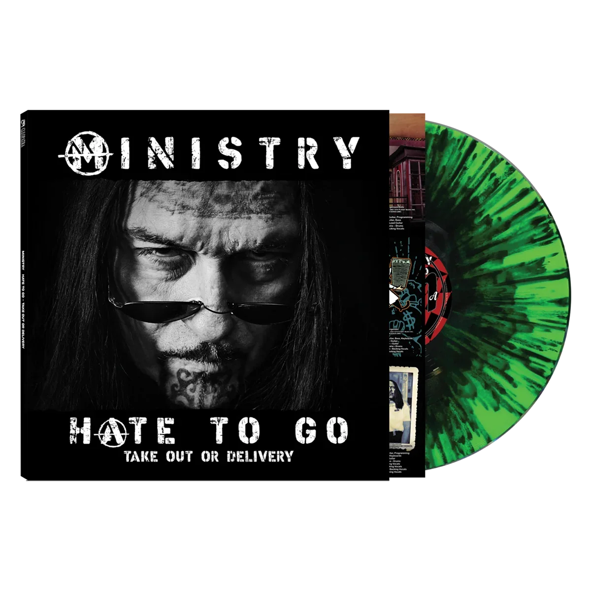MINISTRY Hate to Go - Take Out or DELIVERY LP Black/Green Splatter Vinyl