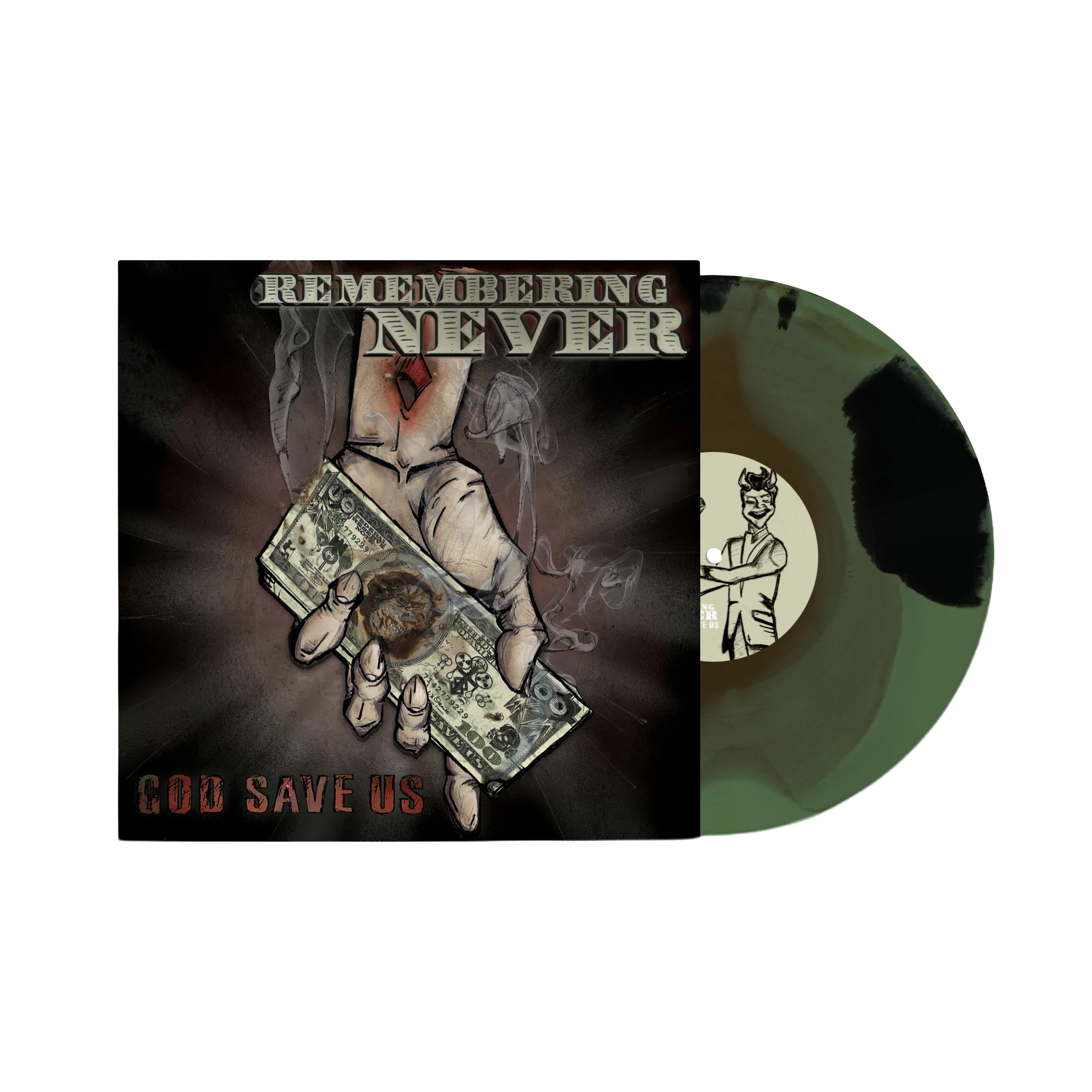 REMEMBERING NEVER ‘GOD SAVE US’ LP (Exclusive – Limited to 250, Gold/Olive/Black Vinyl)