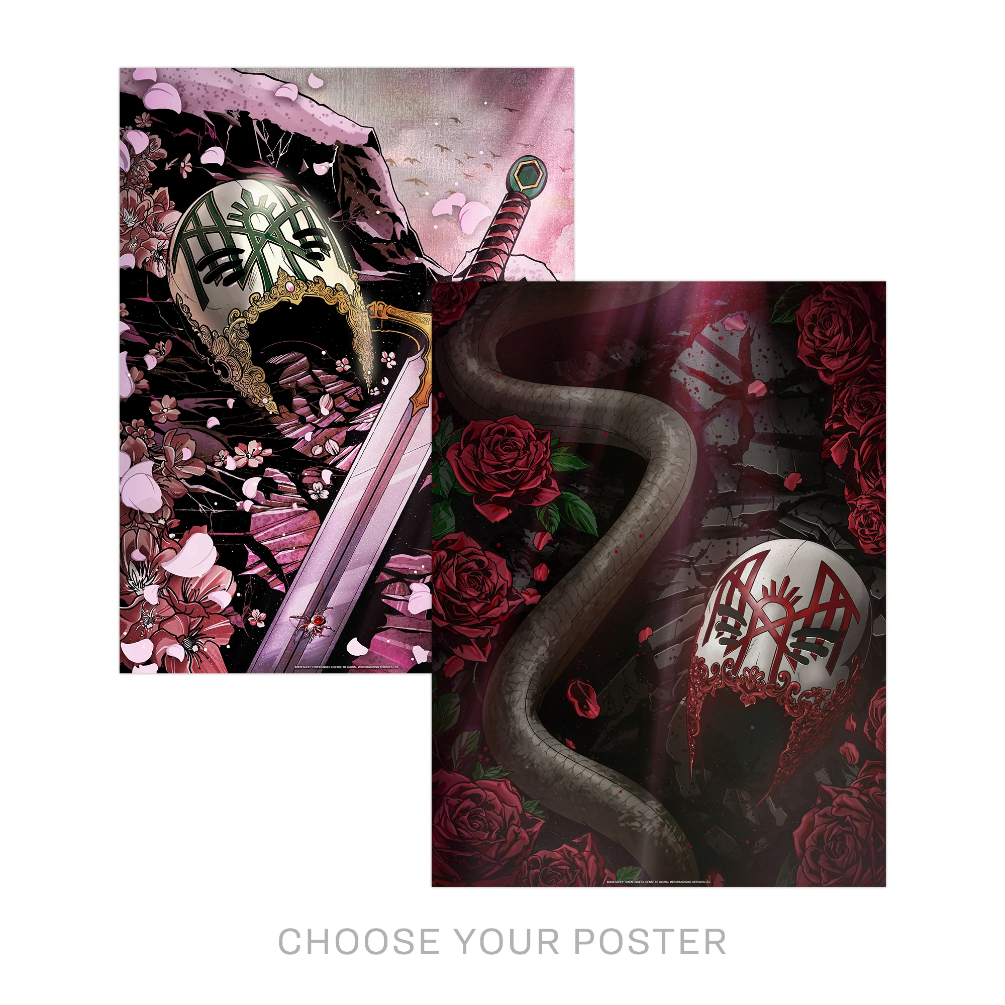 SLEEP TOKEN 'ROSES/SWORD' FOILED POSTERS Foiled Posters