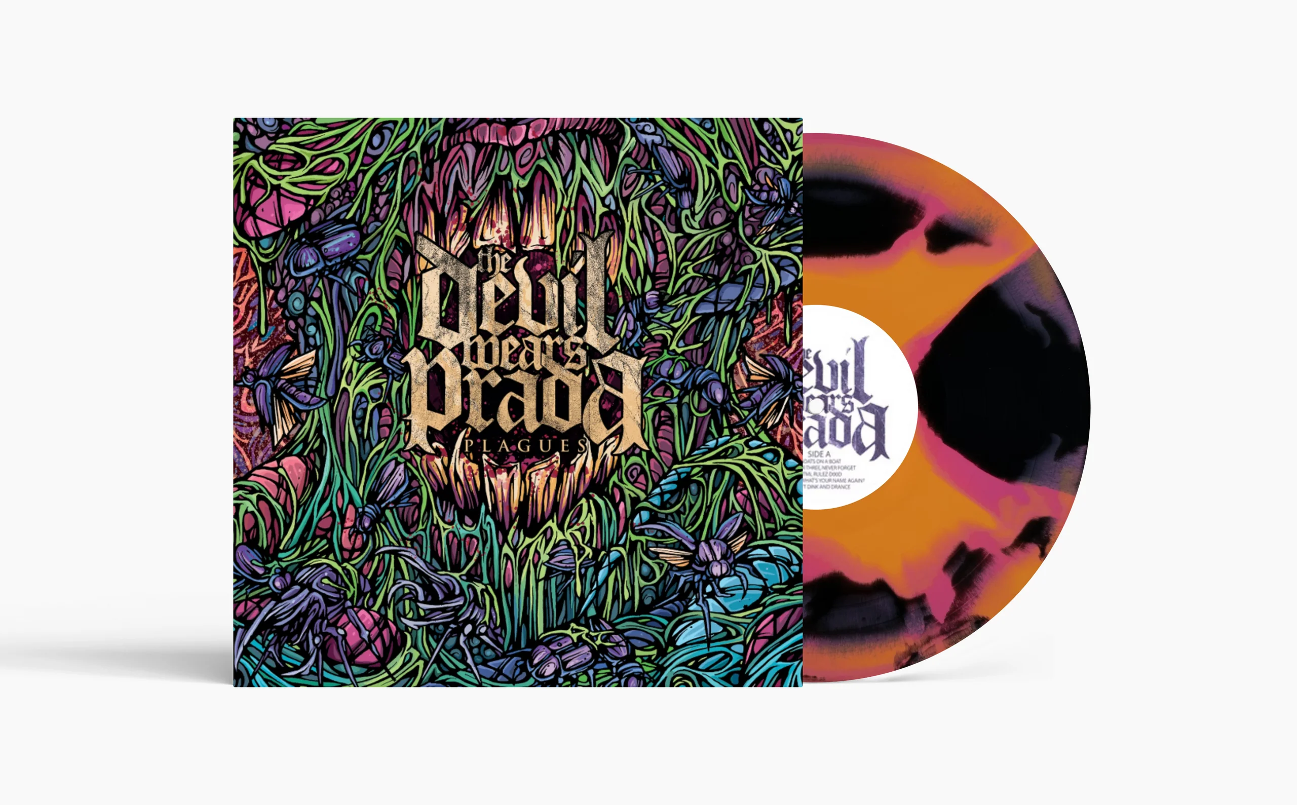 The Devil Wears Prada PLAGUES Limited Edition Orange Pink Black Vinyl LP