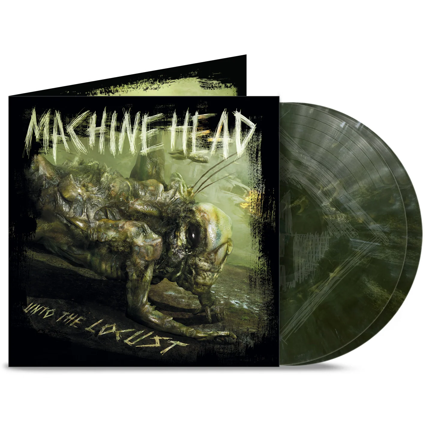 MACHINE HEAD 'UNTO THE LOCUST' 15th Anniversary 2LP Dark Green Marble