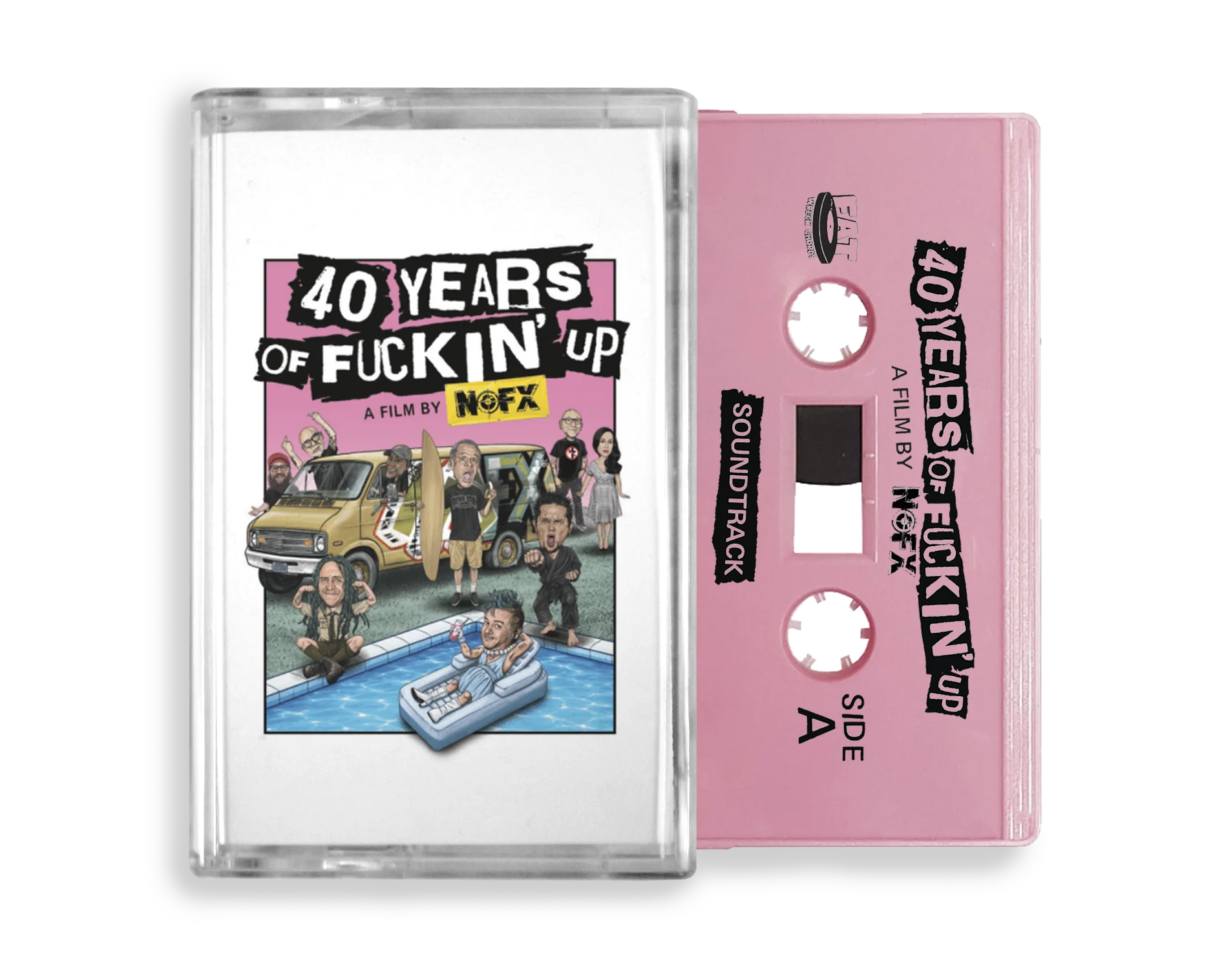 NOFX ‘40 YEARS OF F*CKIN' UP: SOUNDTRACK + SCORE’ CASSETTE (Exclusive – Limited to 250, Light Pink)
