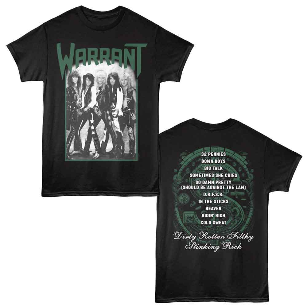 WARRANT DRFSR Alt Shirt Black Short Sleeve Warrant Band Tee