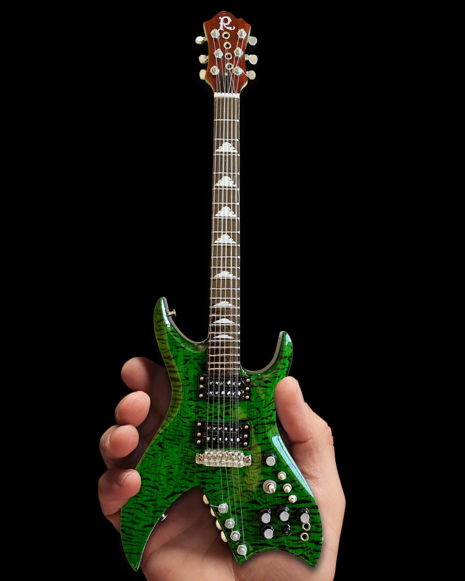 OFFICIAL B.C. RICH® BICH GREEN MINIATURE GUITAR REPLICA COLLECTIBLE