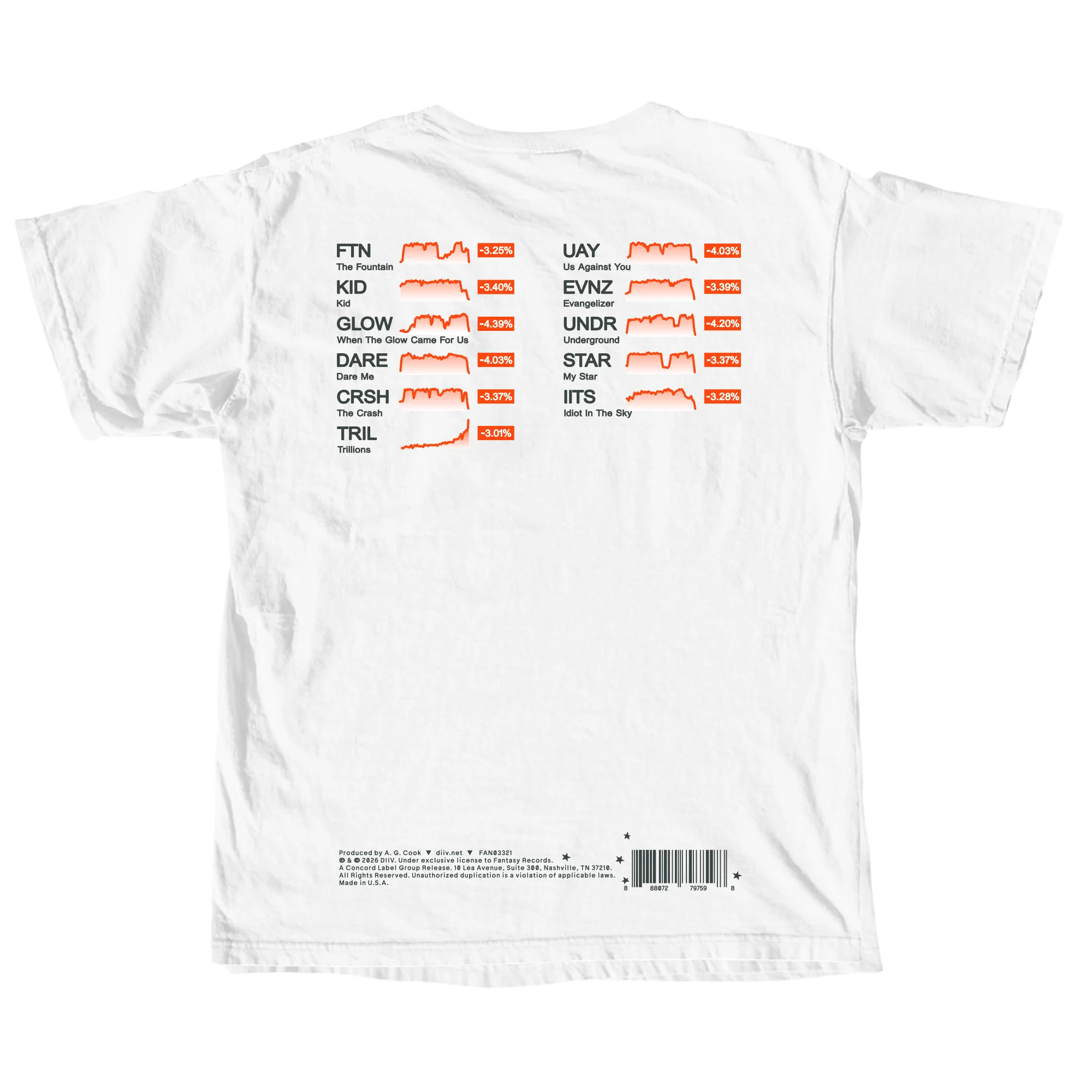 DIIV 'ZIRP!' WHITE T-SHIRT