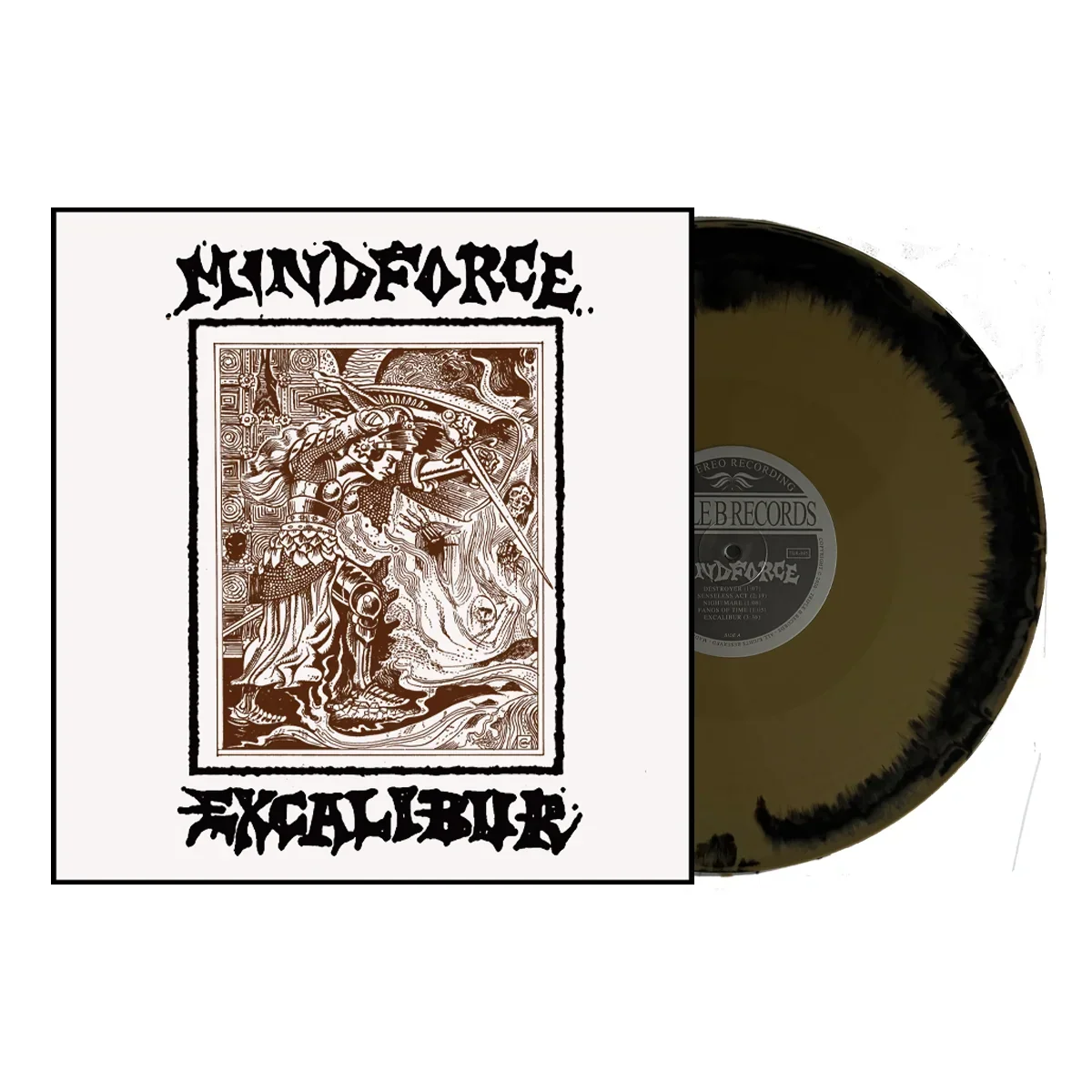 MINDFORCE 'EXCALIBUR' LP on Black/Gold Swirl Vinyl