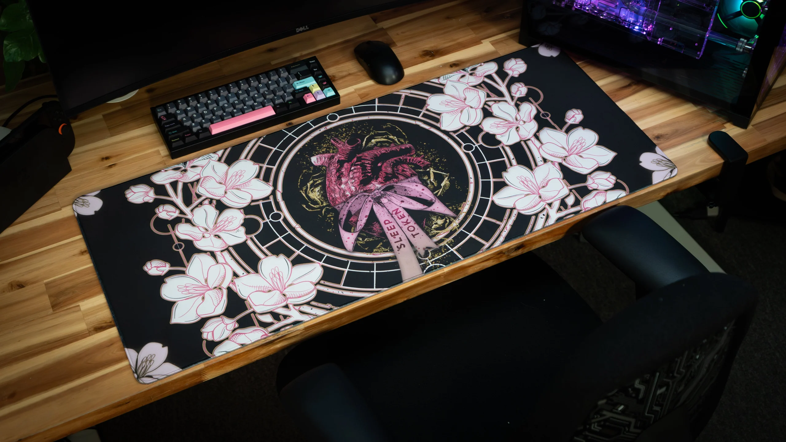 Tied OFFERING Sleep Token DESKMAT Deskmat With Anatomical Heart and Magnolia Art