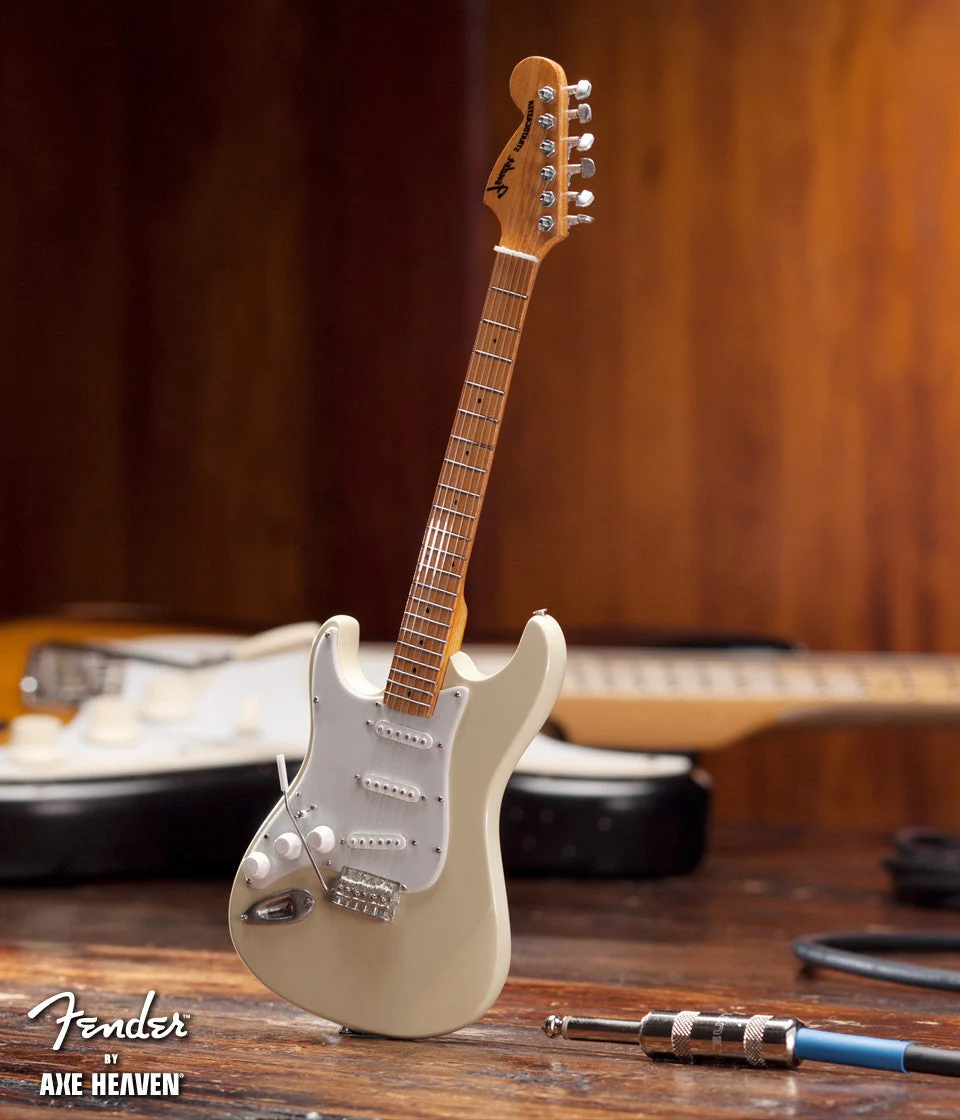 FENDER™ CREAM REVERSE HEADSTOCK STRAT™ MINIATURE GUITAR REPLICA - OFFICIALLY LICENSED