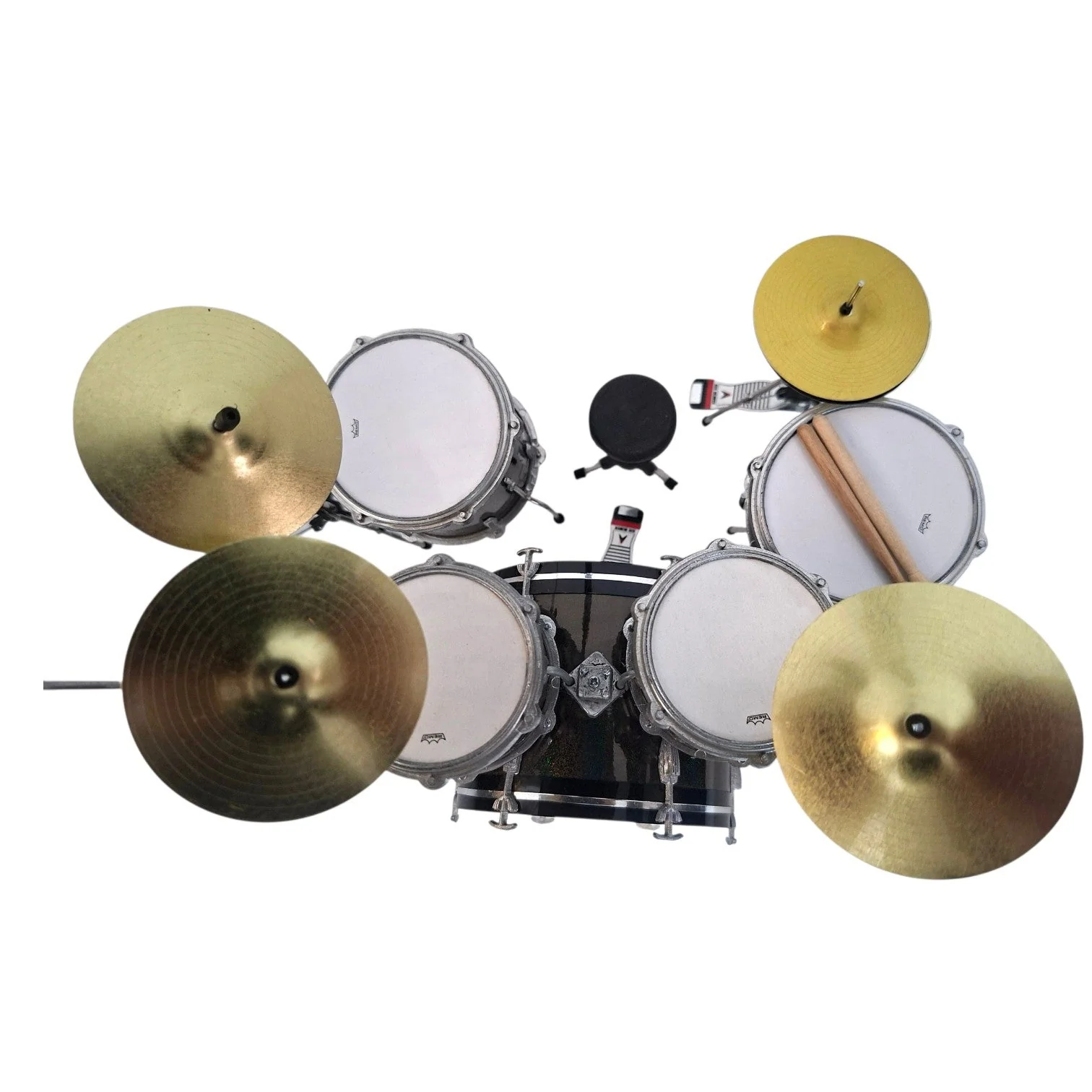 CLASSIC 5-PIECE BLACK SPARKLE DRUM SET MINI REPLICA COLLECTIBLE