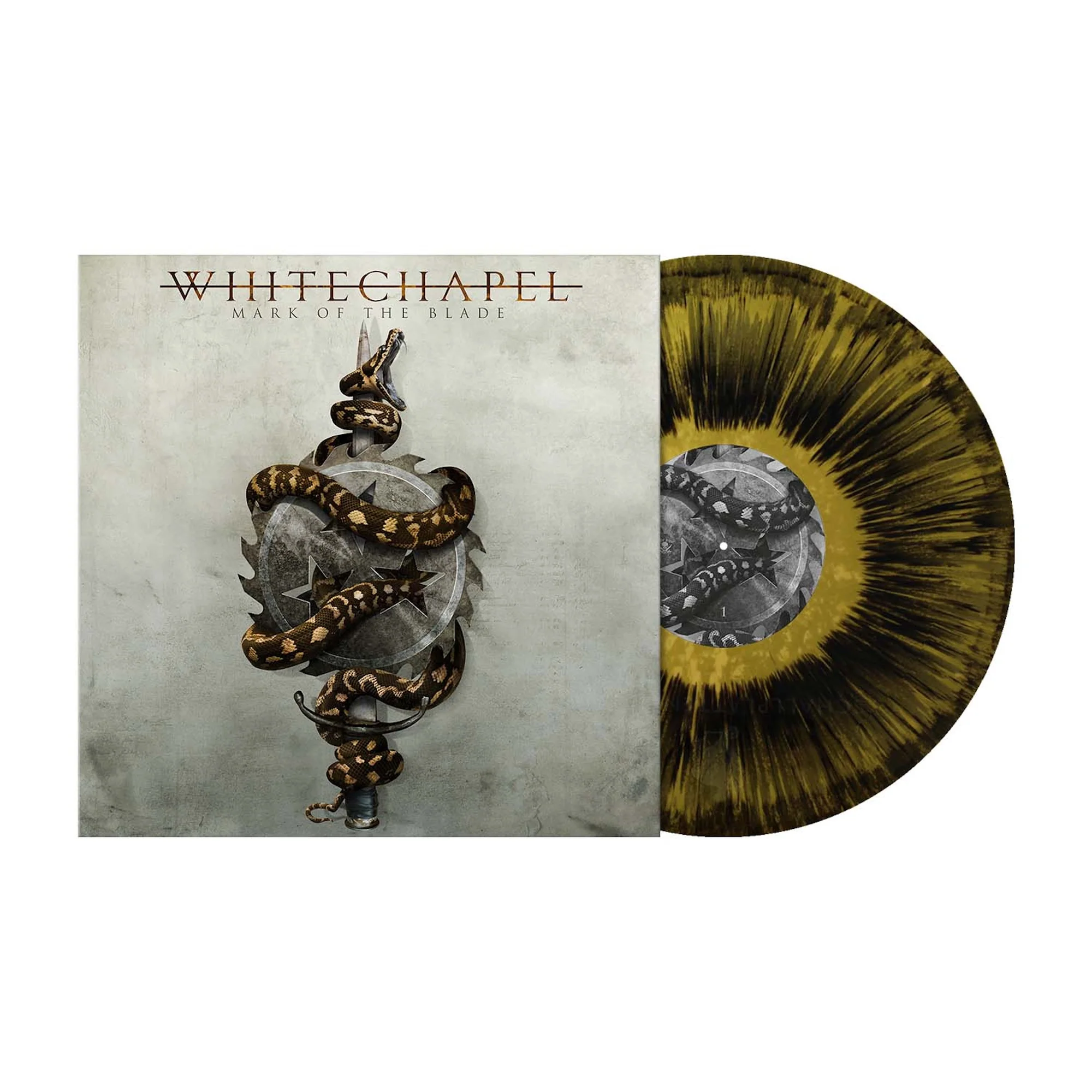 WHITECHAPEL Mark of the Blade Gold Metallic Black Dust Vinyl LP