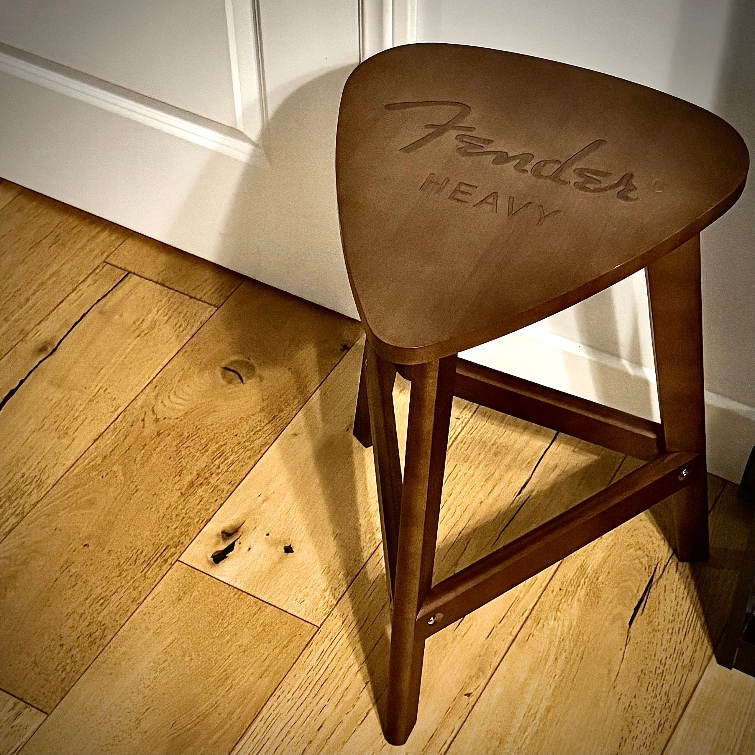 FENDER WOODEN End Table, 22.5 Inches Tall with Mid-Century Lines