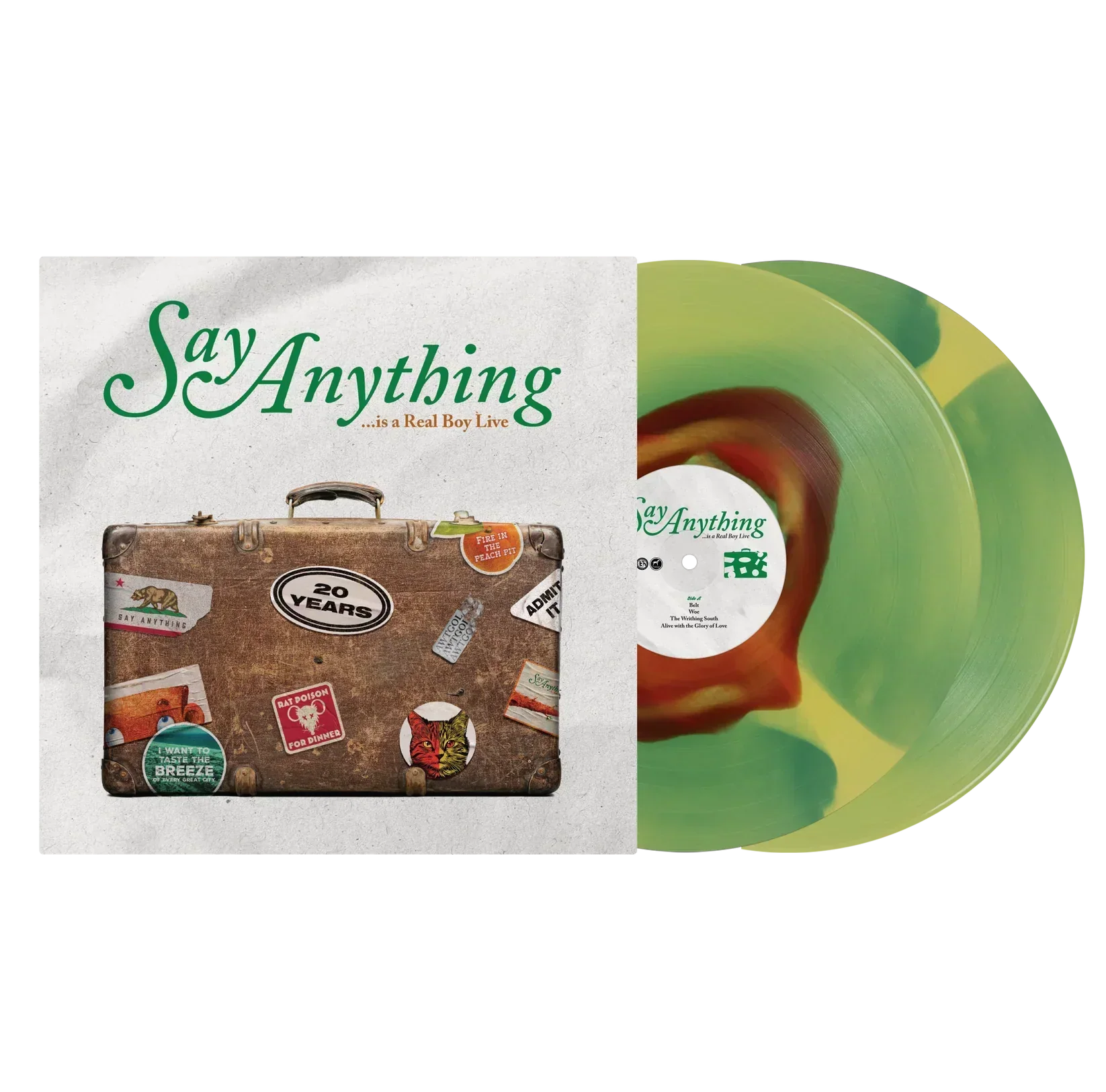 SAY ANYTHING ...IS A REAL BOY Live 2LP on Green Yellow Brown Color-in-Color Vinyl