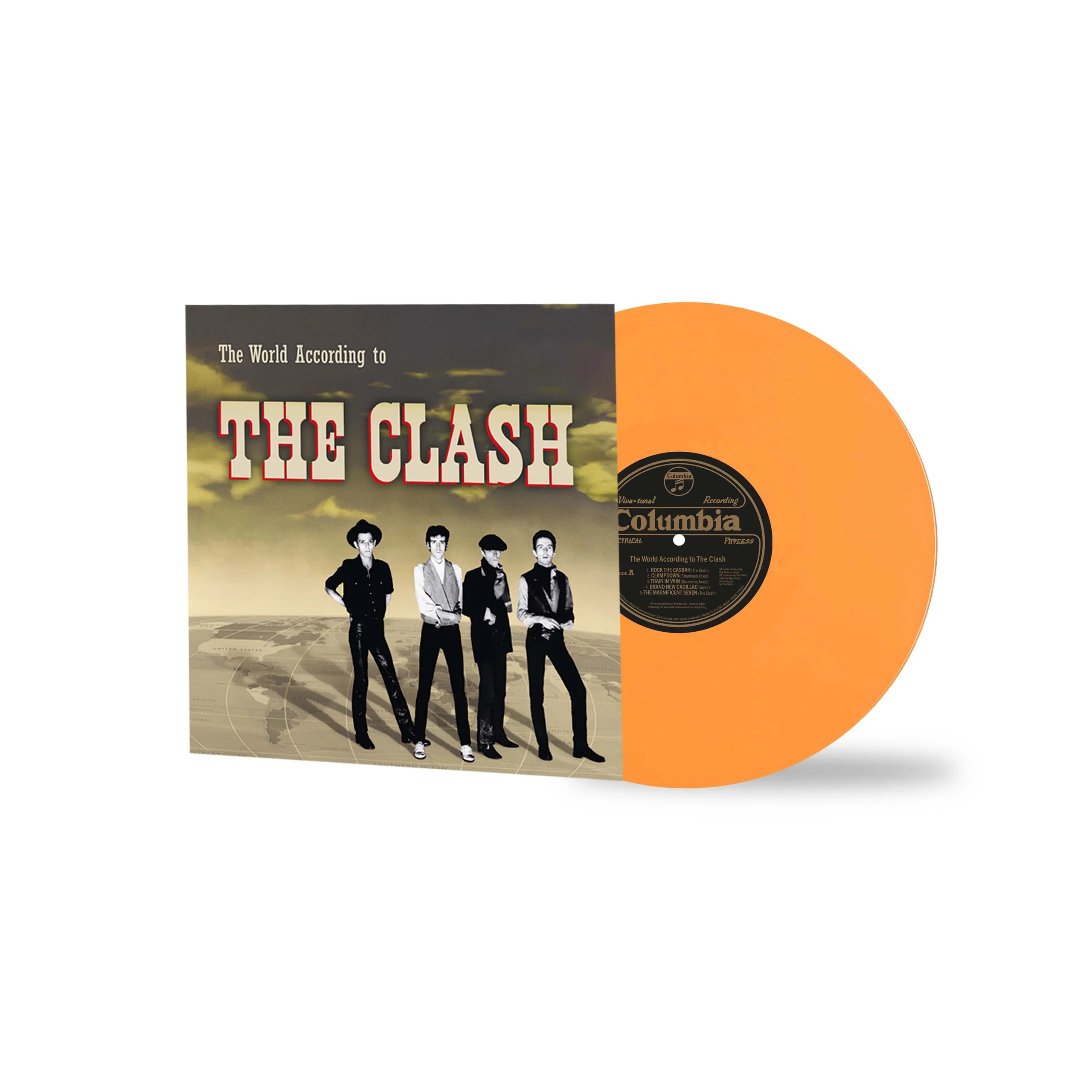 THE CLASH 'THE WORLD ACCORDING TO THE CLASH' Orange Vinyl LP
