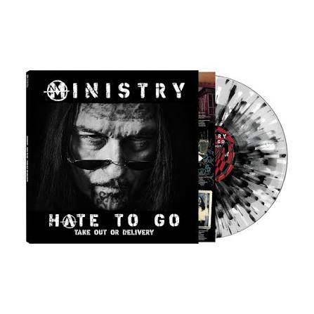 MINISTRY Hate to Go - Take Out or DELIVERY LP Limited Black/Silver Splatter