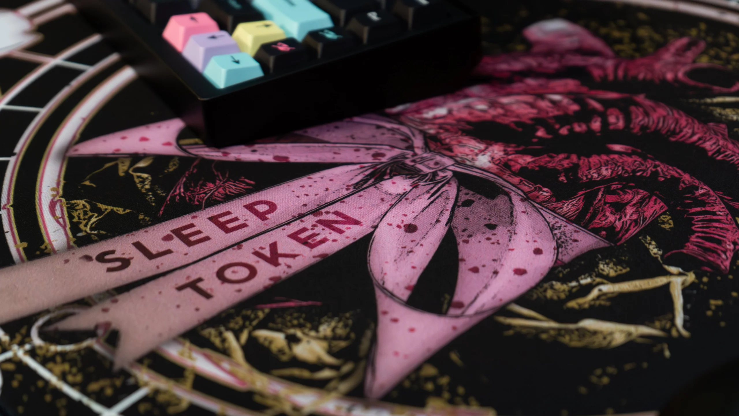Tied OFFERING Sleep Token DESKMAT Deskmat With Anatomical Heart and Magnolia Art