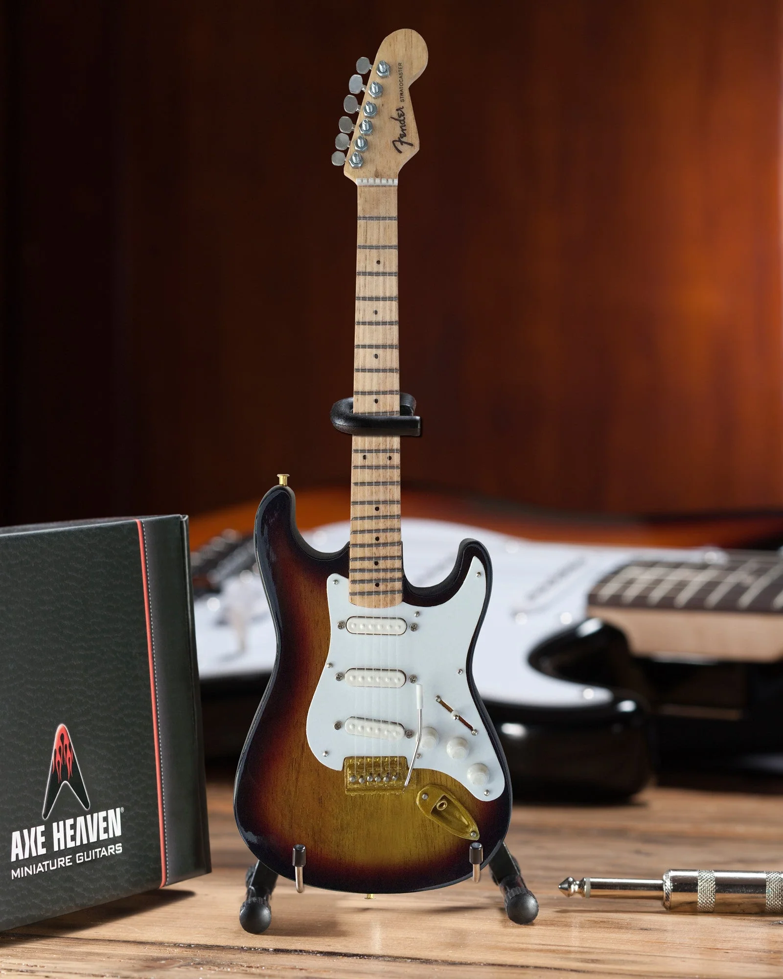OFFICIALLY LICENSED FENDER™ Strat™ 60th Anniversary Sunburst Mini Guitar Replica ANNIVERSARY SUNBURST GUITAR REPLICA
