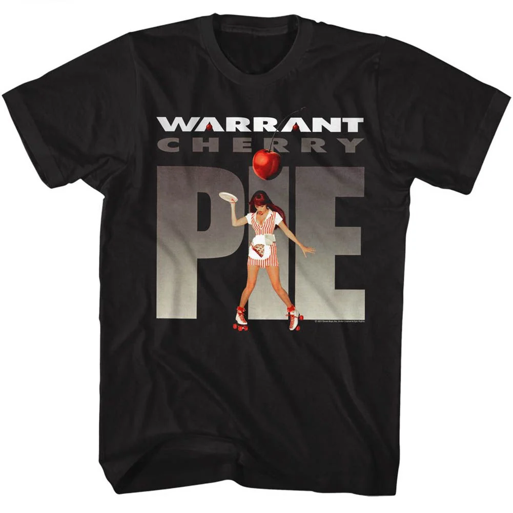 WARRANT CHERRY Pie Licensed Band T-Shirt in Black