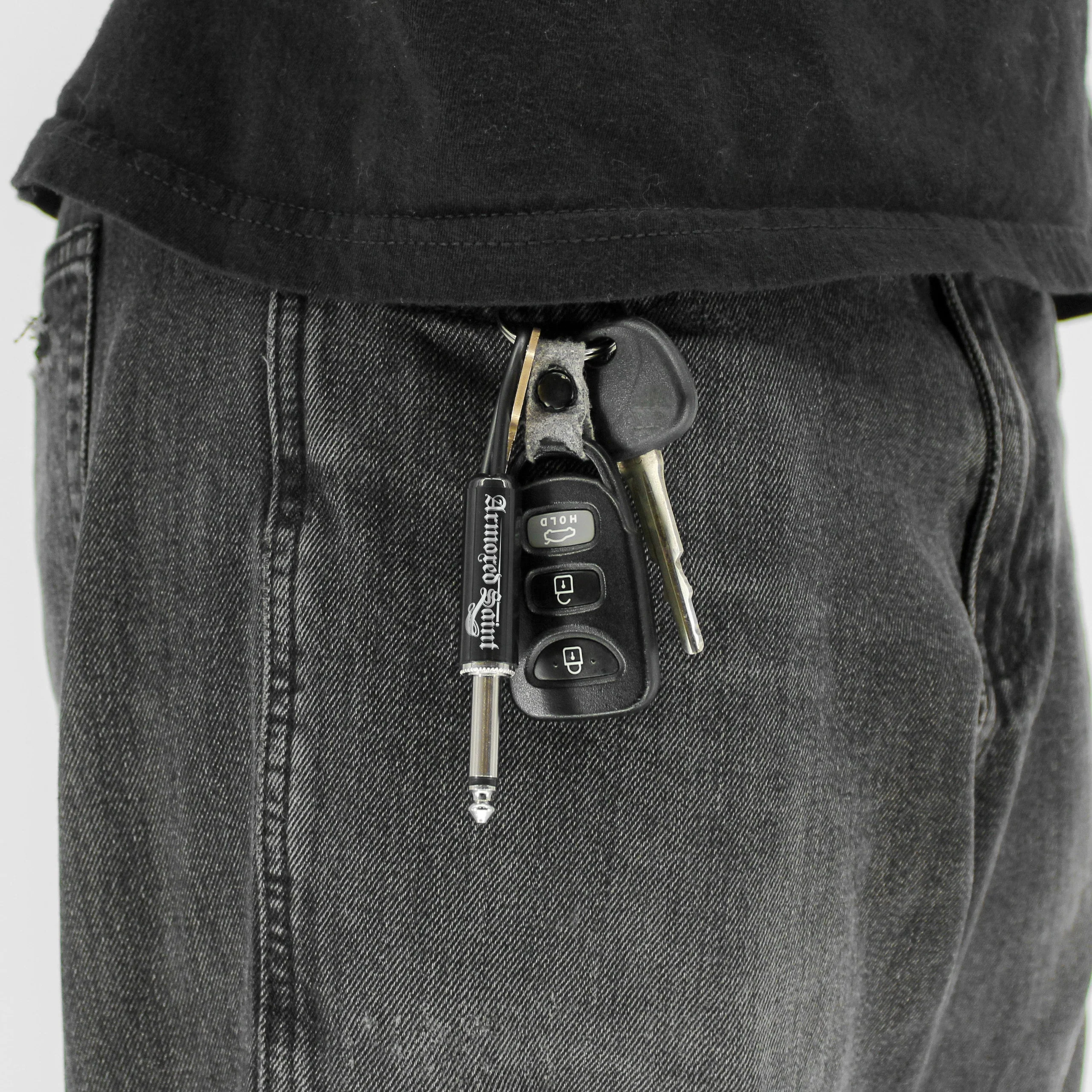 ARMORED SAINT LOGO GUITAR PLUG KEYCHAIN