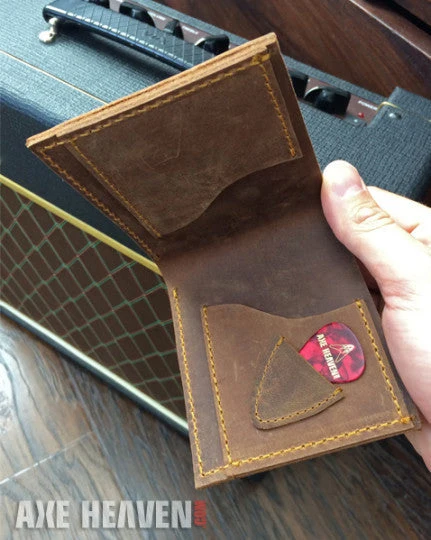 Classic Blonde Electric Guitar Wallet in Genuine Leather, Handmade CLASSIC BLONDE ELECTRIC GUITAR WALLET HANDMADE GENUINE LEATHER