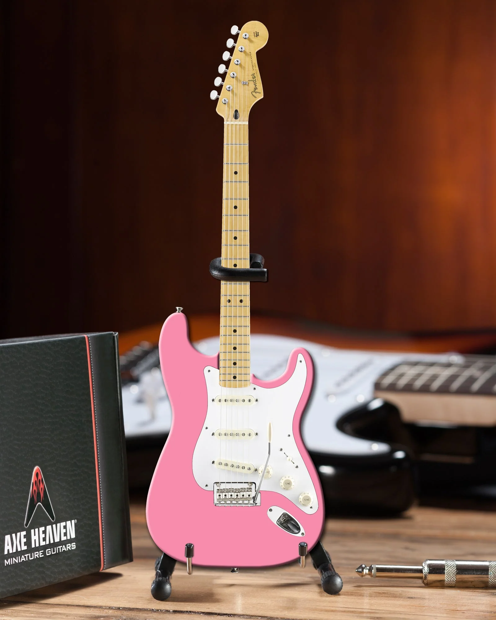 PINK FENDER™ STRAT™ MINIATURE GUITAR REPLICA - OFFICIALLY LICENSED