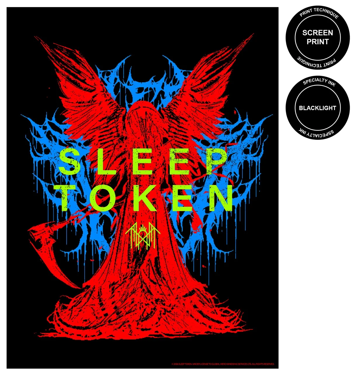 SLEEP TOKEN 'CHARACTER/ANGEL' 植绒黑光灯海报