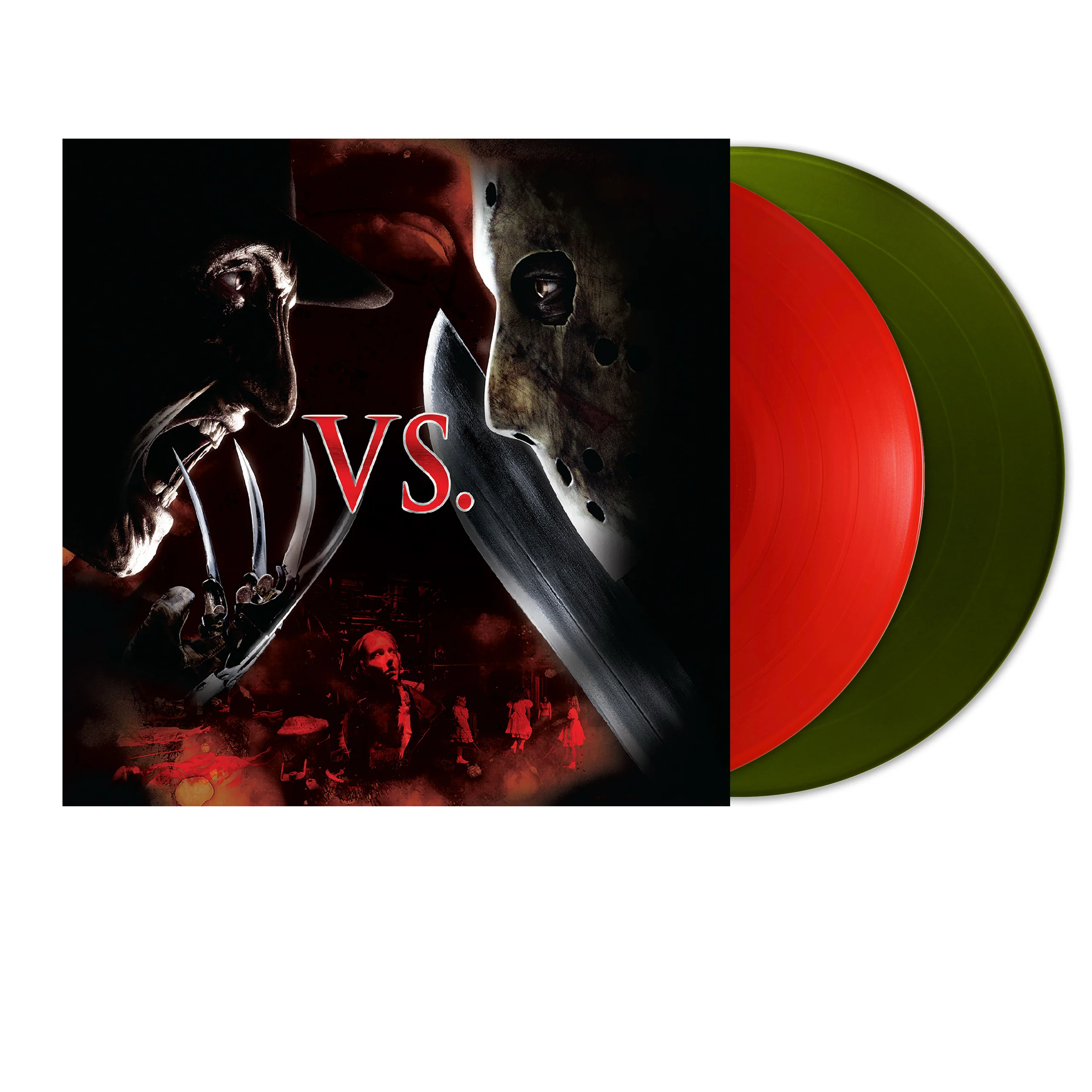 FREDDY vs. Jason SOUNDTRACK 2LP Red & Green "Freddy's Sweater" Vinyl