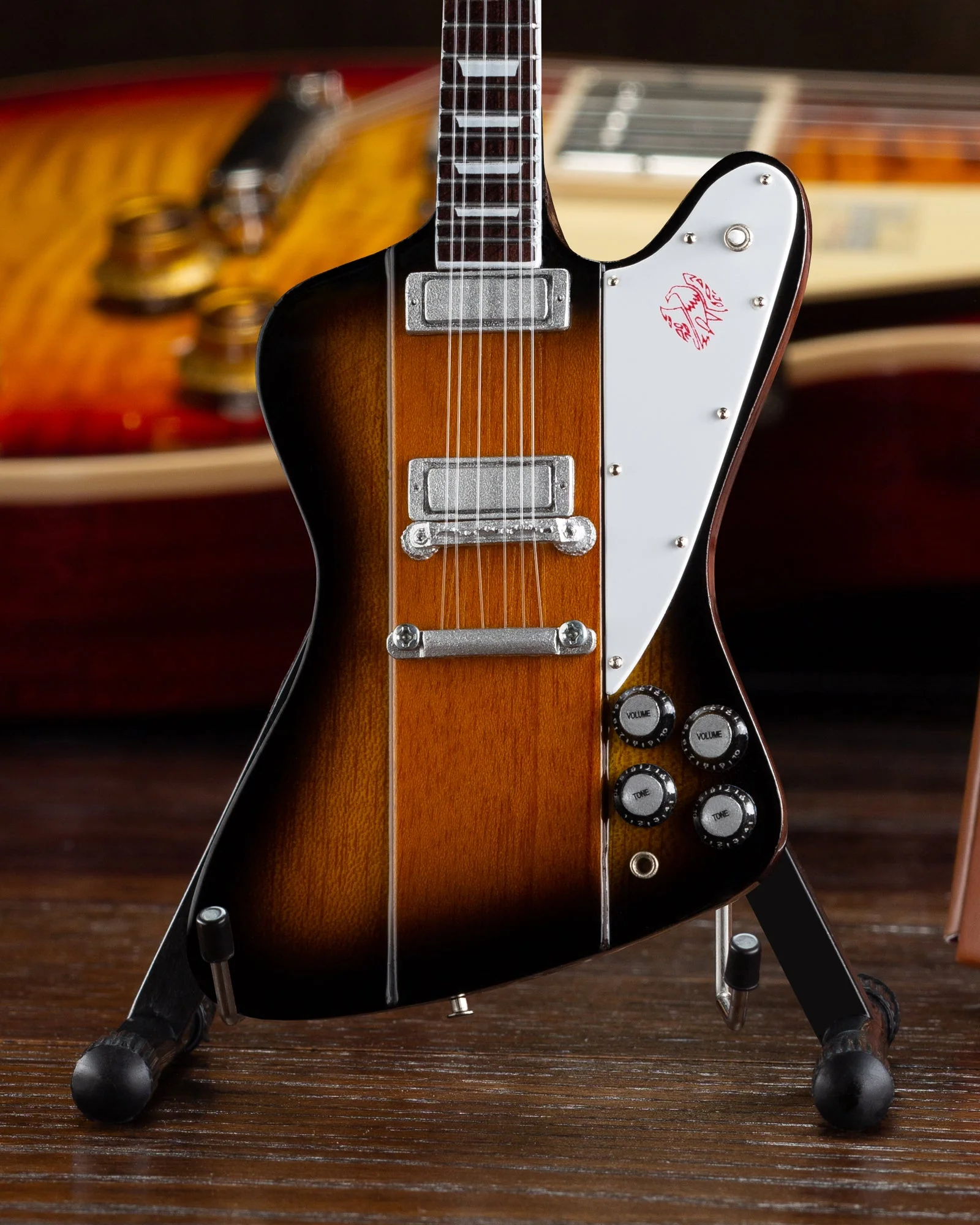 GIBSON FIREBIRD V VINTAGE SUNBURST 1:4 SCALE MINI GUITAR MODEL
