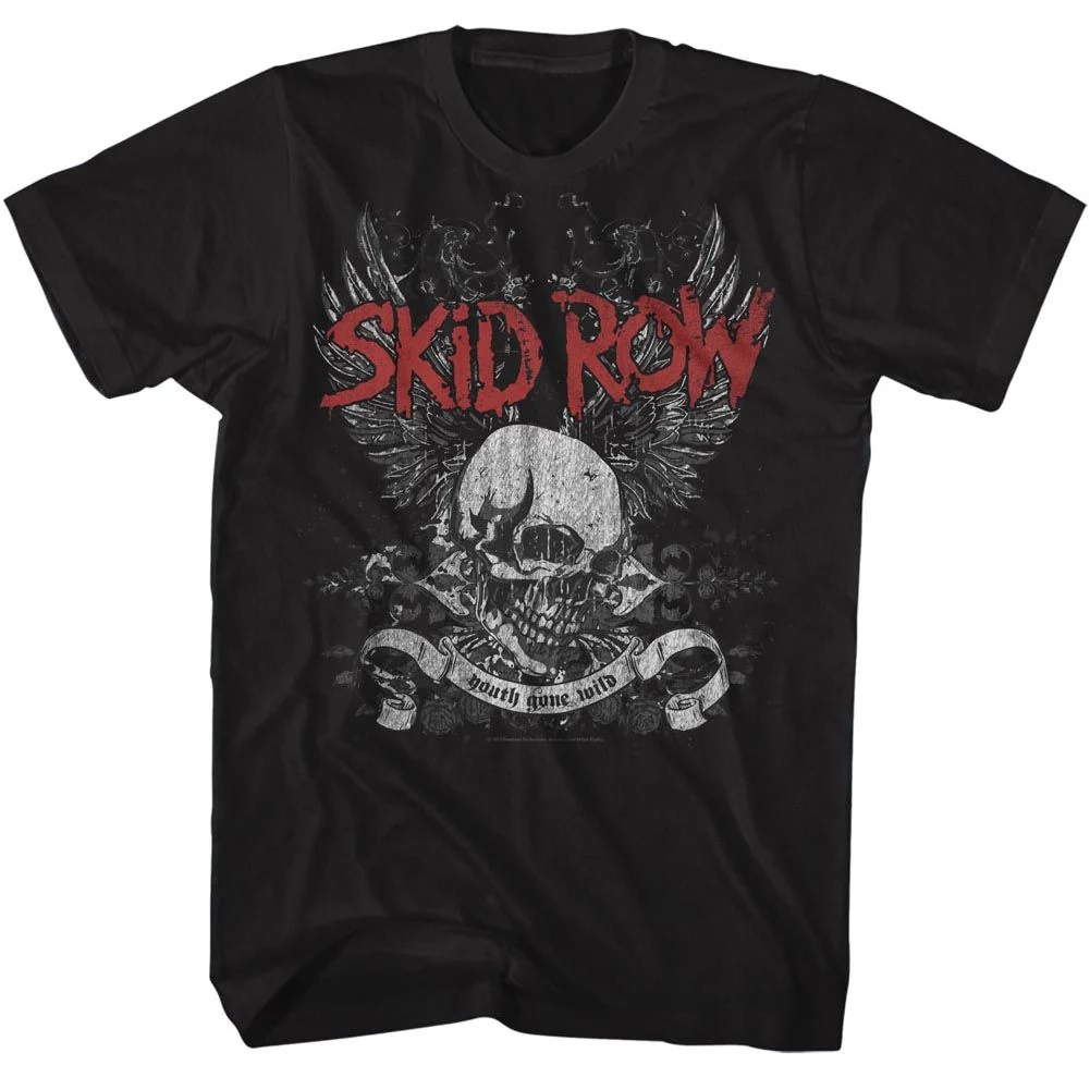 SKID ROW - Skull and Wings Officially Licensed Adult T-Shirt