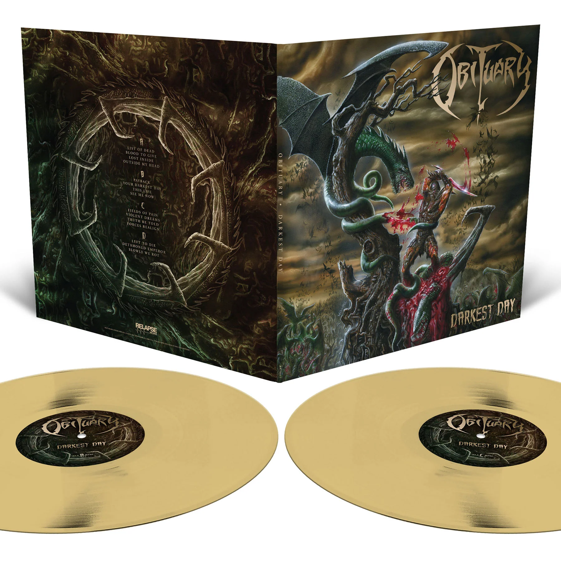 OBITUARY 'DARKEST DAY' 2LP (Translucent Gold Vinyl)