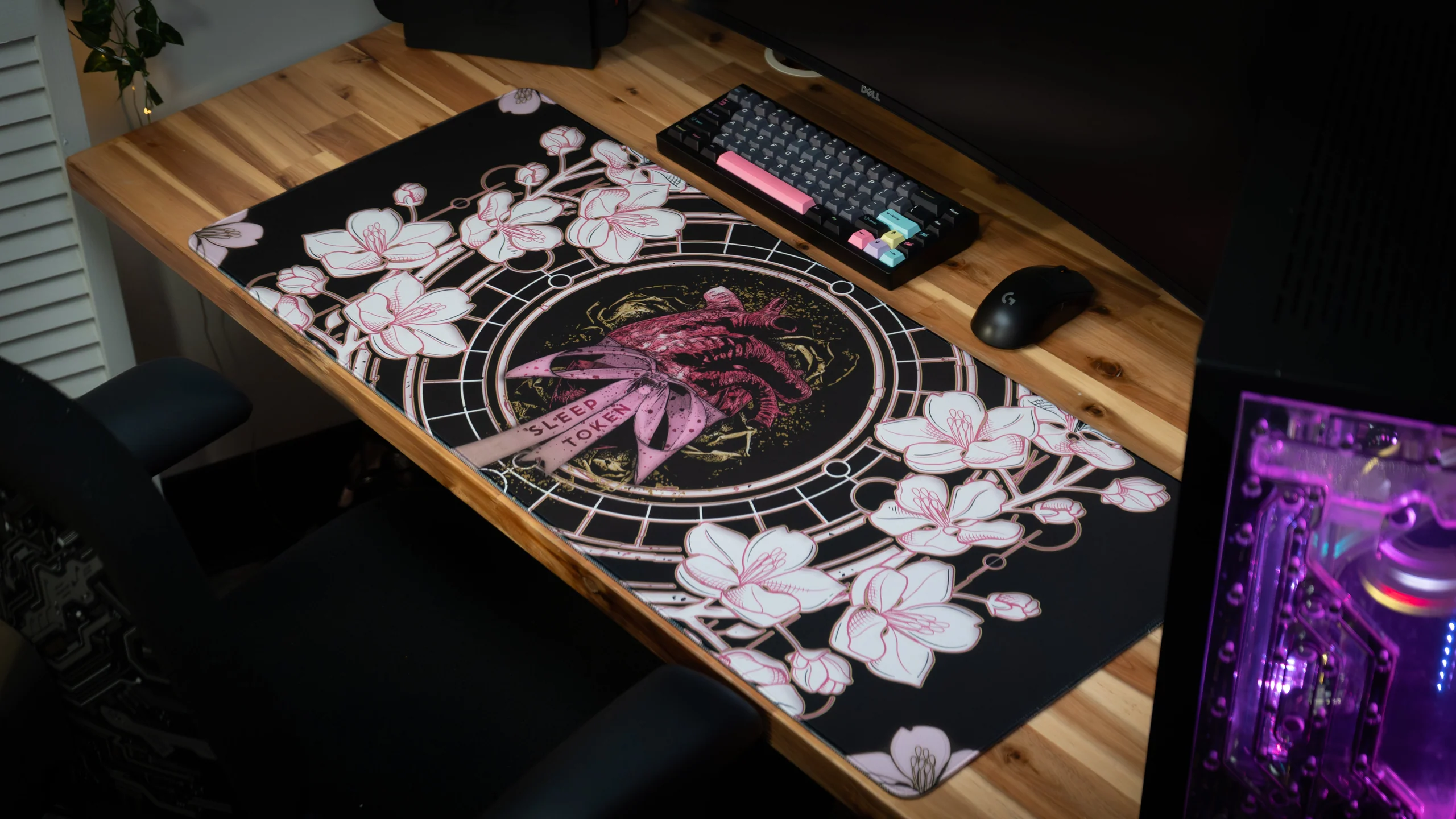 Tied OFFERING Sleep Token DESKMAT Deskmat With Anatomical Heart and Magnolia Art