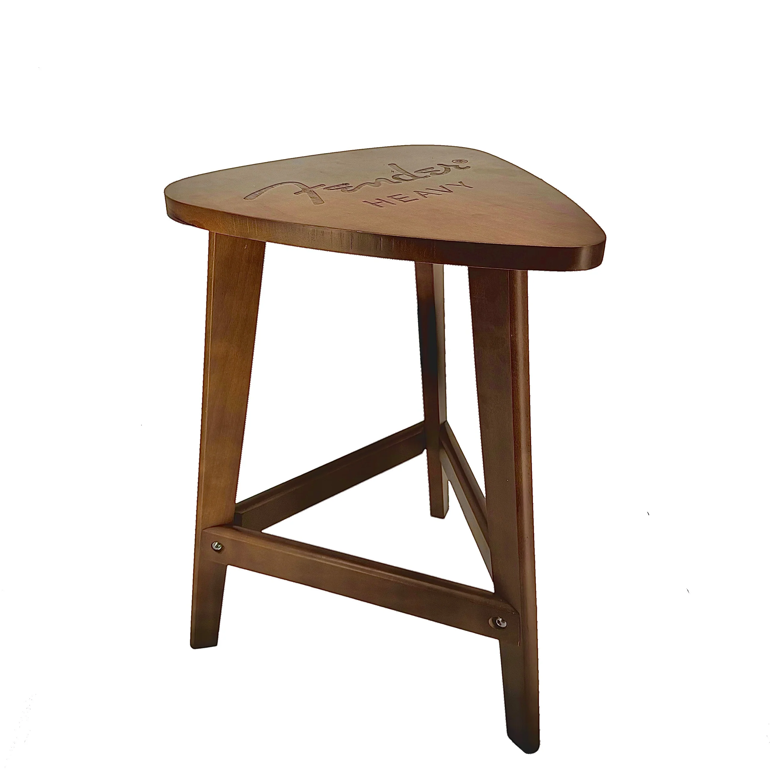 FENDER WOODEN End Table, 22.5 Inches Tall with Mid-Century Lines