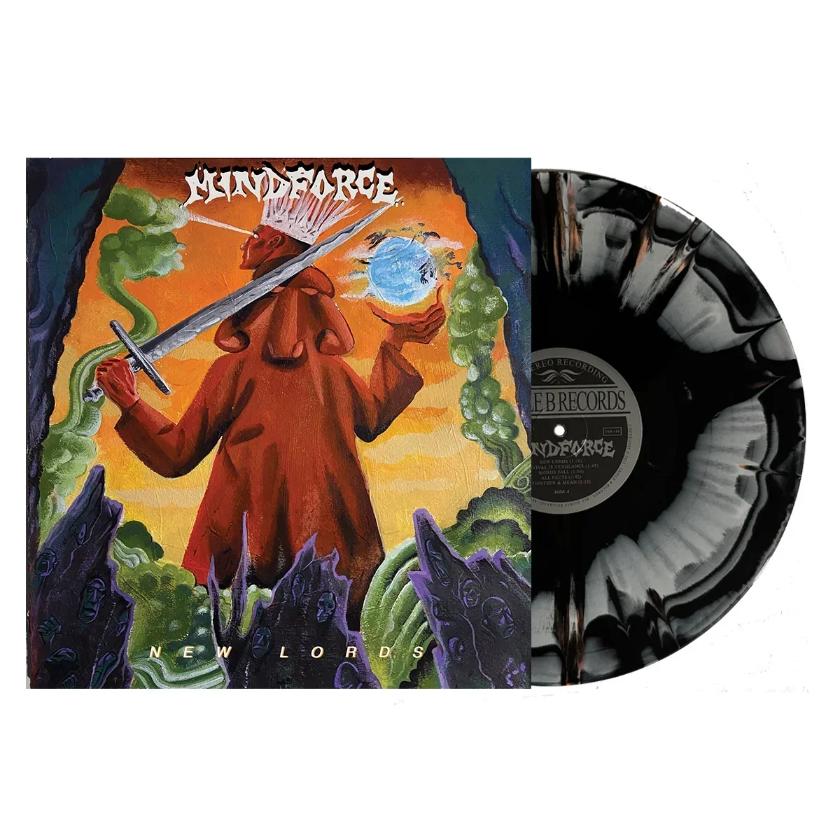 MINDFORCE 'NEW LORDS' LP on Black, Grey and White Swirl Vinyl