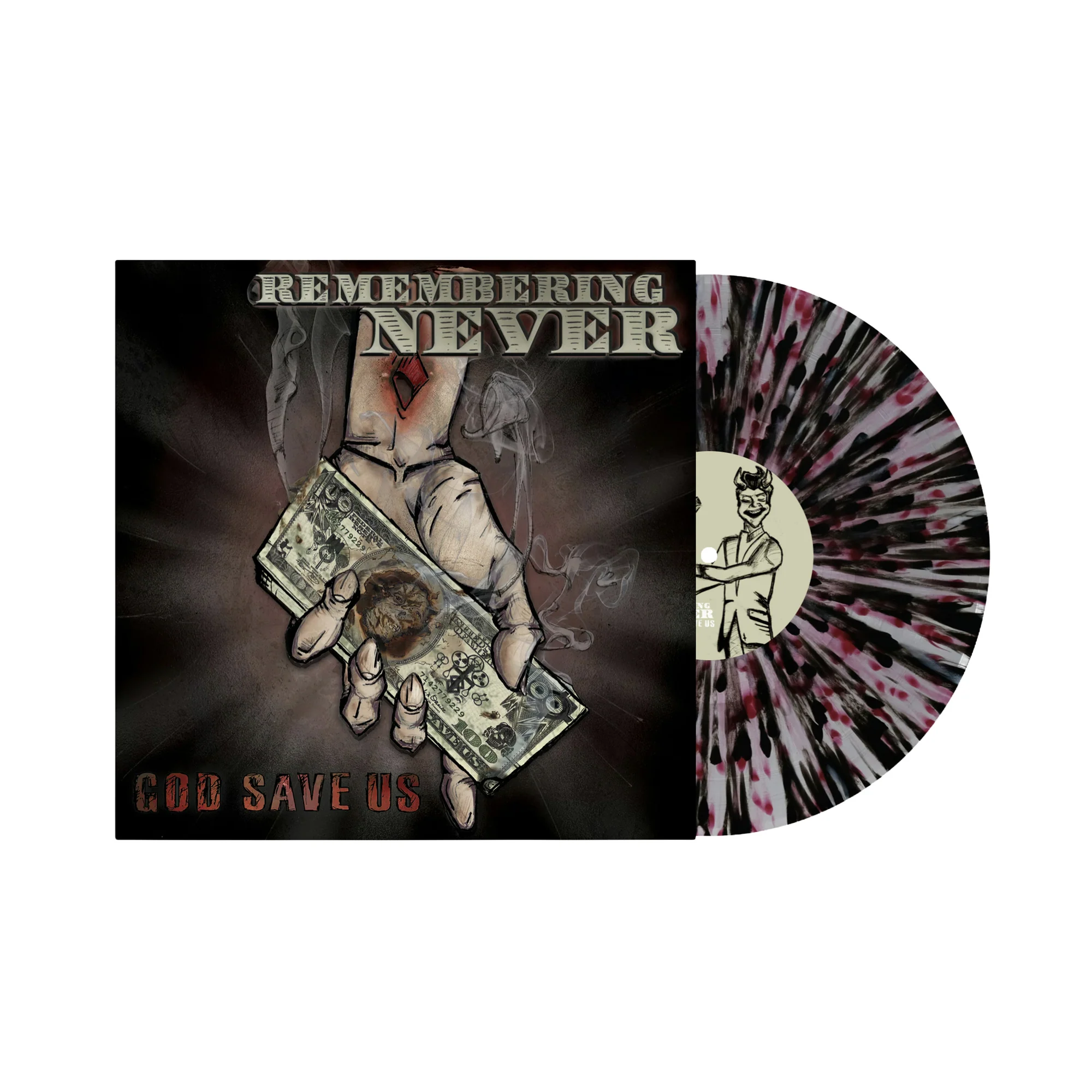 REMEMBERING NEVER 'GOD SAVE US' LP Clear White Red Black Splatter Vinyl