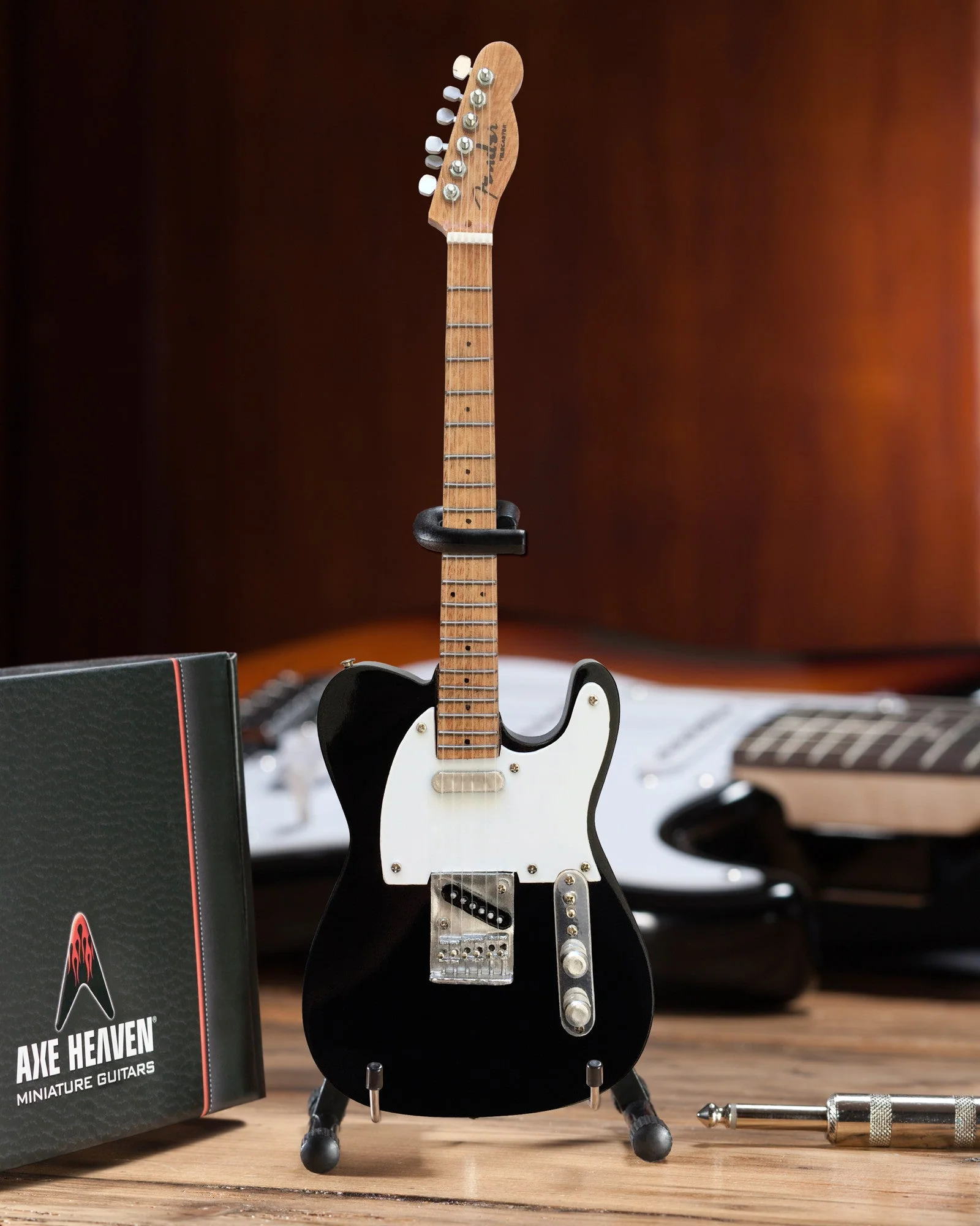 OFFICIALLY LICENSED MINIATURE BLACK FENDER™ TELECASTER™ GUITAR REPLICA