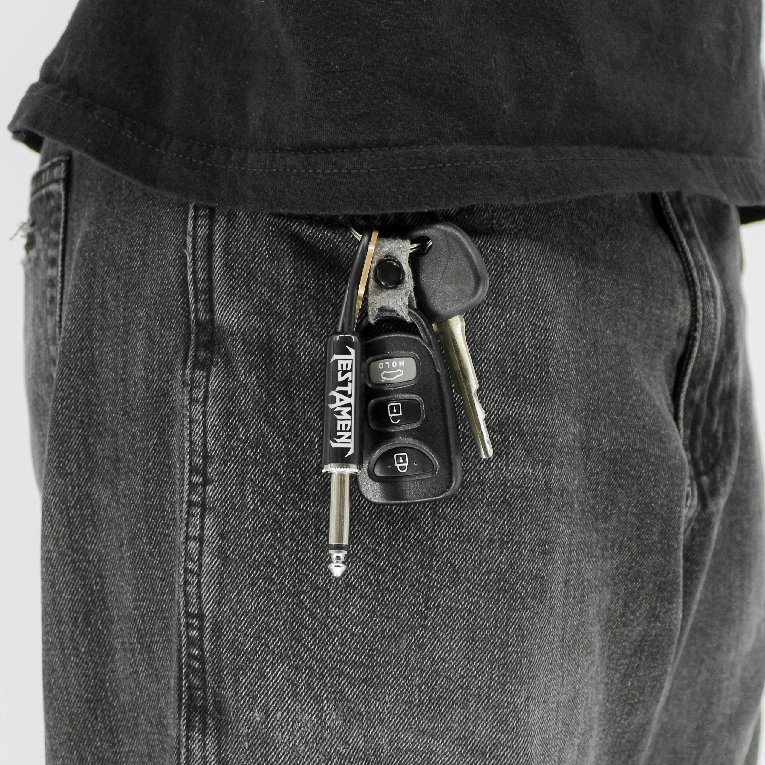 TESTAMENT LOGO GUITAR PLUG KEYCHAIN