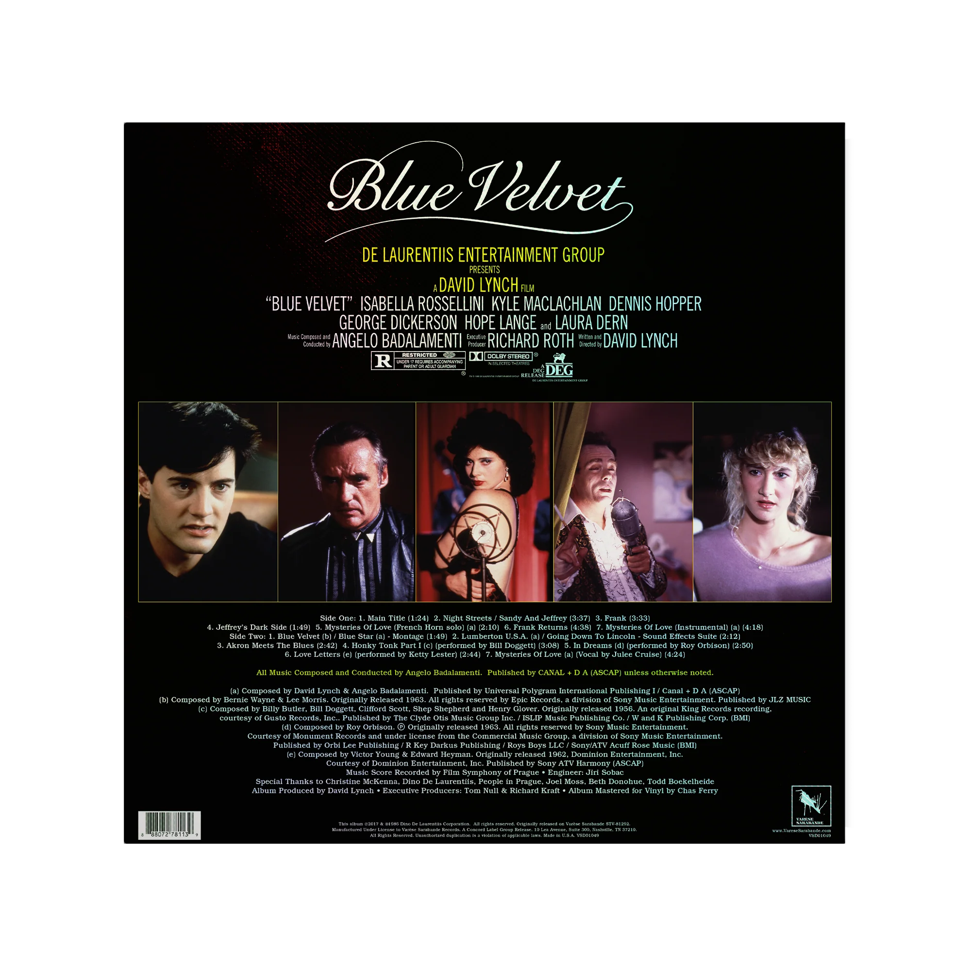 ANGELO BADALAMENTI 'BLUE VELVET SOUNDTRACK' 40TH ANNIVERSARY LP (Exclusive – Limited to 500, Half Silver Gray/Half Royal Blue Vinyl)