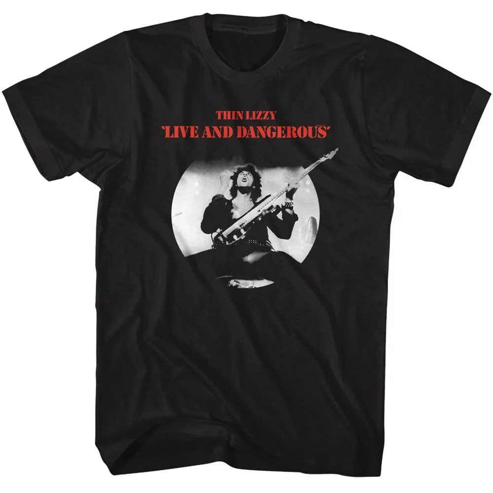 Thin Lizzy Live and DANGEROUS Official Band T-Shirt in Black