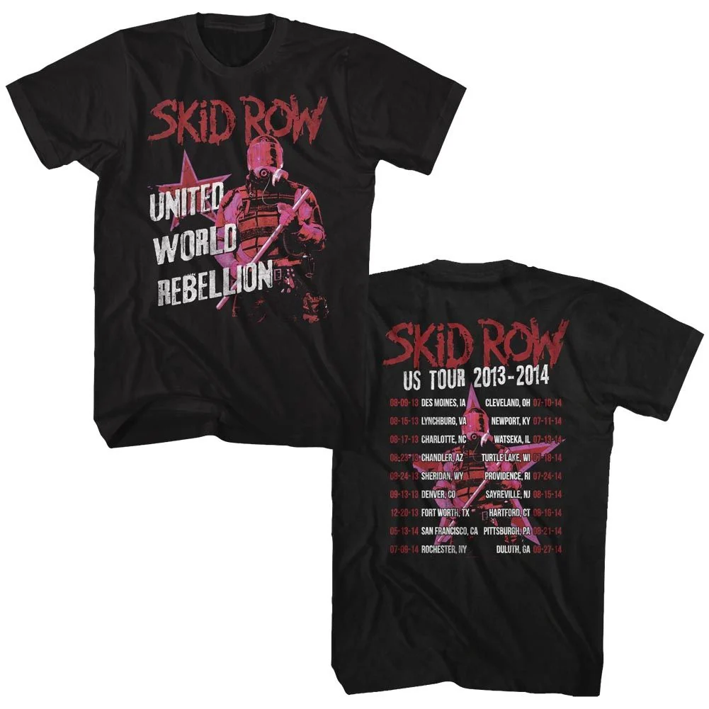 Skid Row UWR Tour 2013-14 Adult T-Shirt in Black