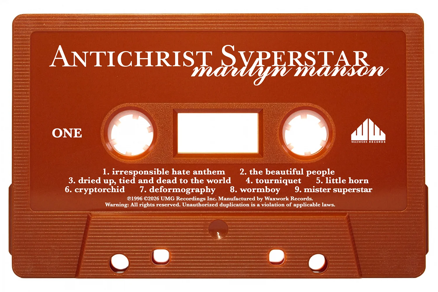 MARILYN MANSON ‘ANTICHRIST SUPERSTAR’ 30TH ANNIVERSARY CASSETTE Cassette