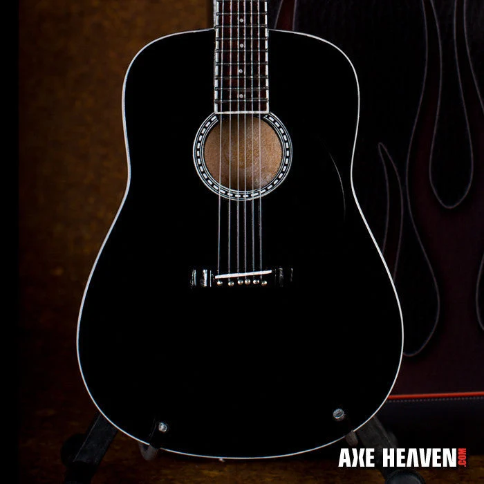 CLASSIC Black Mini Acoustic Guitar Replica Collectible FINISH MINIATURE ACOUSTIC GUITAR REPLICA COLLECTIBLE