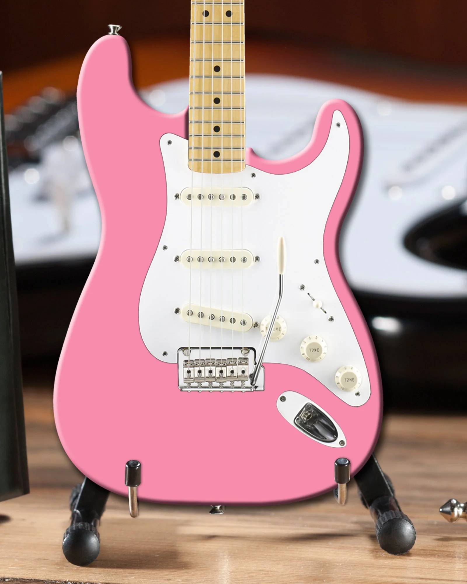 PINK FENDER™ STRAT™ MINIATURE GUITAR REPLICA - OFFICIALLY LICENSED
