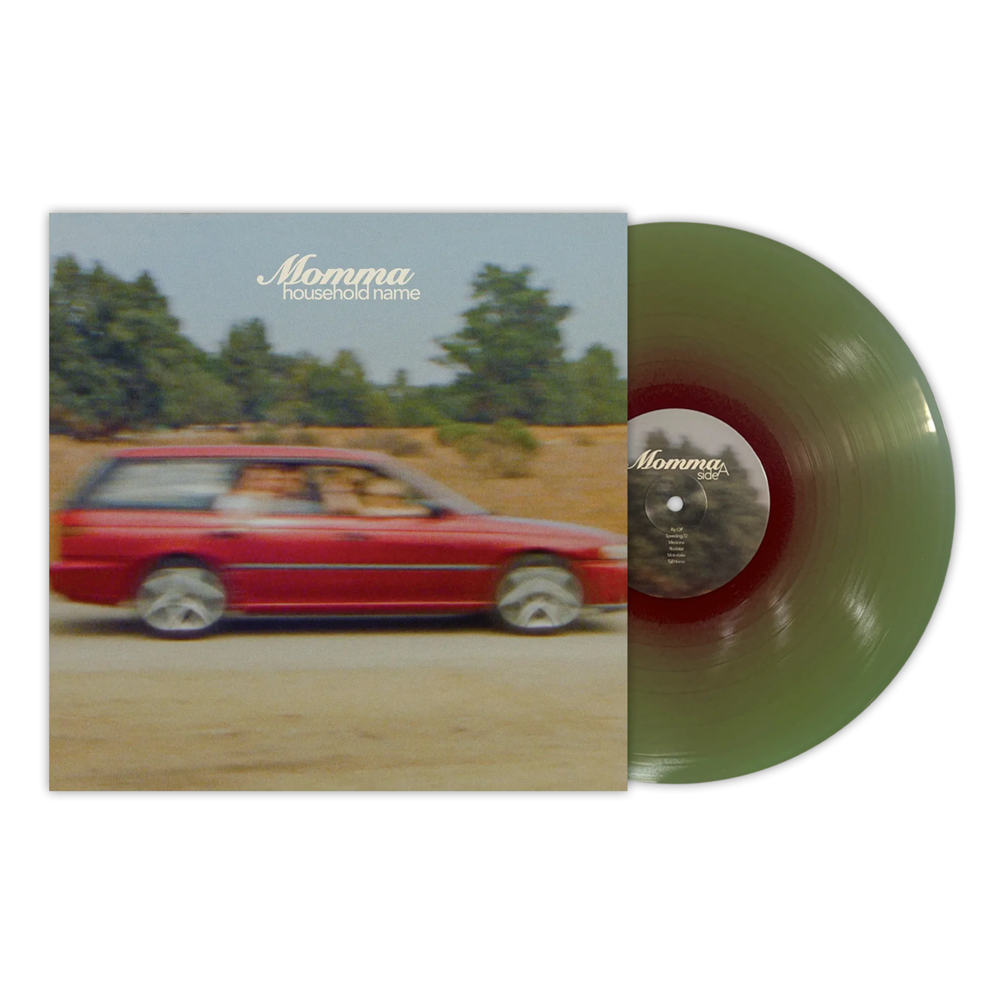 MOMMA ‘HOUSEHOLD NAME’ LP (Exclusive – Limited to 100, Green in Red Vinyl)