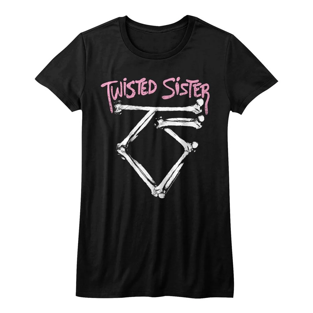 TWISTED SISTER Bone Logo Ladies LADIES Shirt in Black