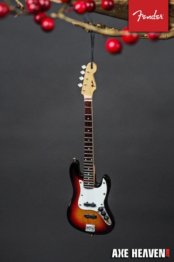 6" FENDER SUNBURST JAZZ BASS GUITAR HOLIDAY ORNAMENT