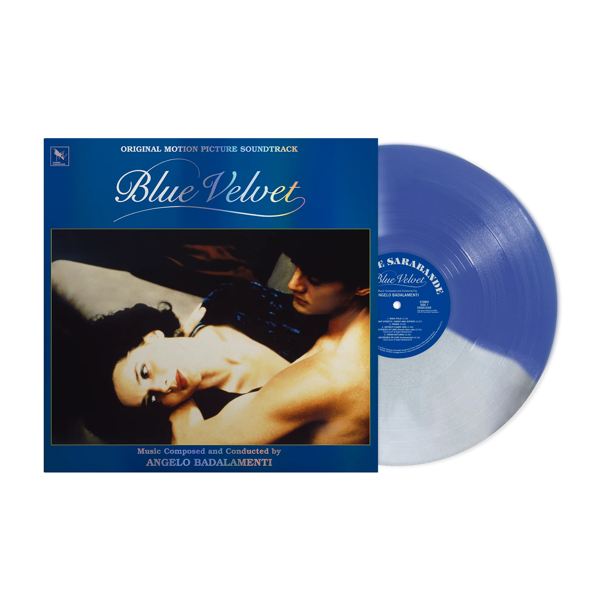 ANGELO BADALAMENTI 'BLUE VELVET SOUNDTRACK' 40TH ANNIVERSARY LP (Exclusive – Limited to 500, Half Silver Gray/Half Royal Blue Vinyl)