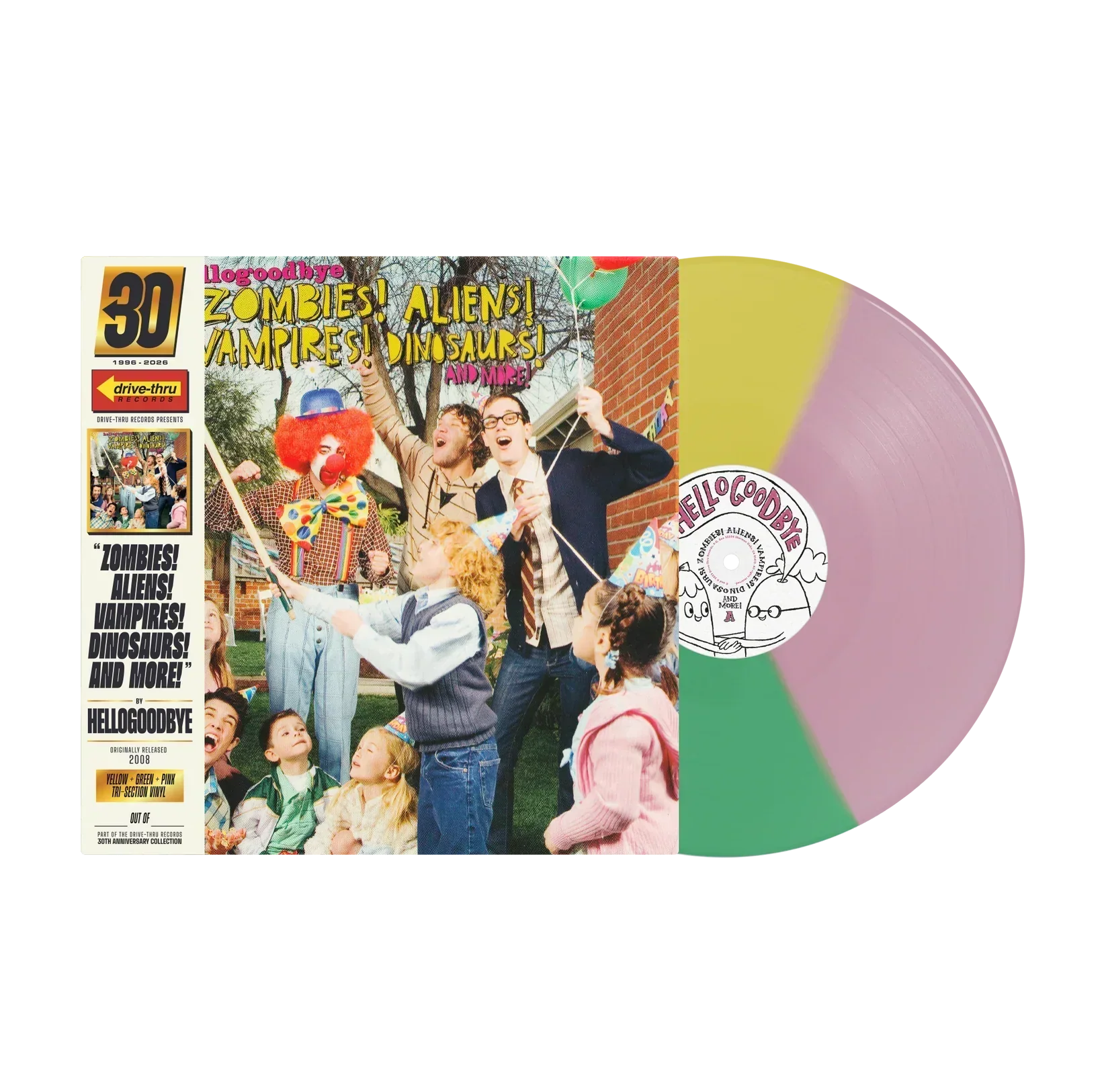 HELLOGOODBYE 'ZOMBIES! ALIENS! VAMPIRES! DINOSAURS and More' B-Side Album LP Tri-Color Vinyl