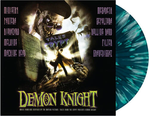 TALES FROM THE CRYPT PRESENTS: 'DEMON KNIGHT ORIGINAL SOUNDTRACK' LP (Blue/White Cryptkeeper Halloween Splatter Vinyl)