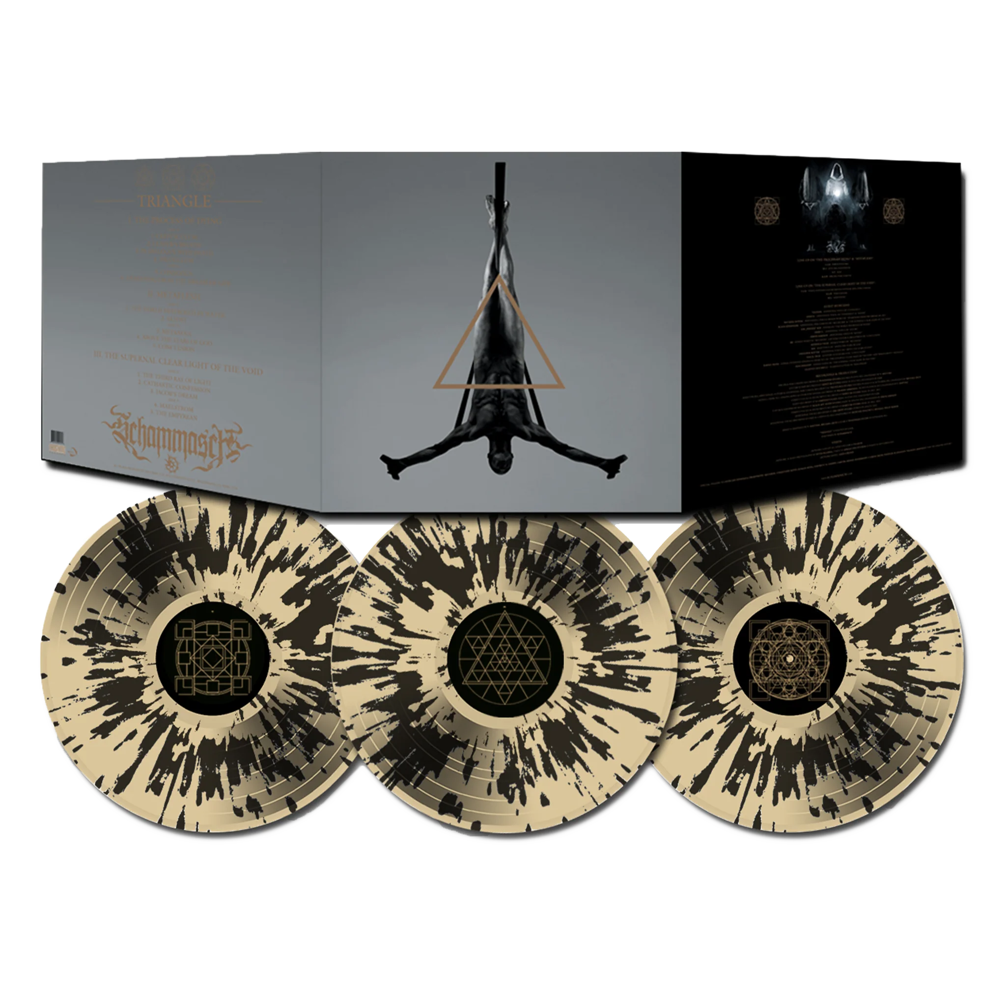 SCHAMMASCH 'TRIANGLE' Triple LP on Gold Vinyl with Black Splatter